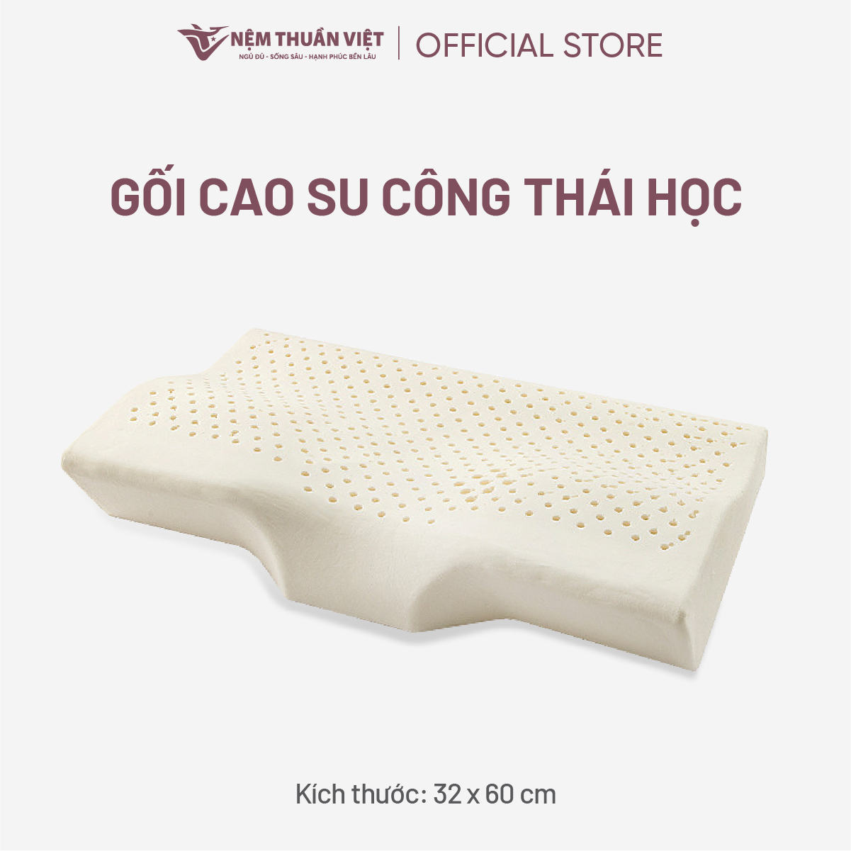 Gối Nằm Cao Su Công Thái Học Thuần Việt