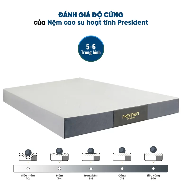 Nệm cao su hoạt tính president - mô tả web