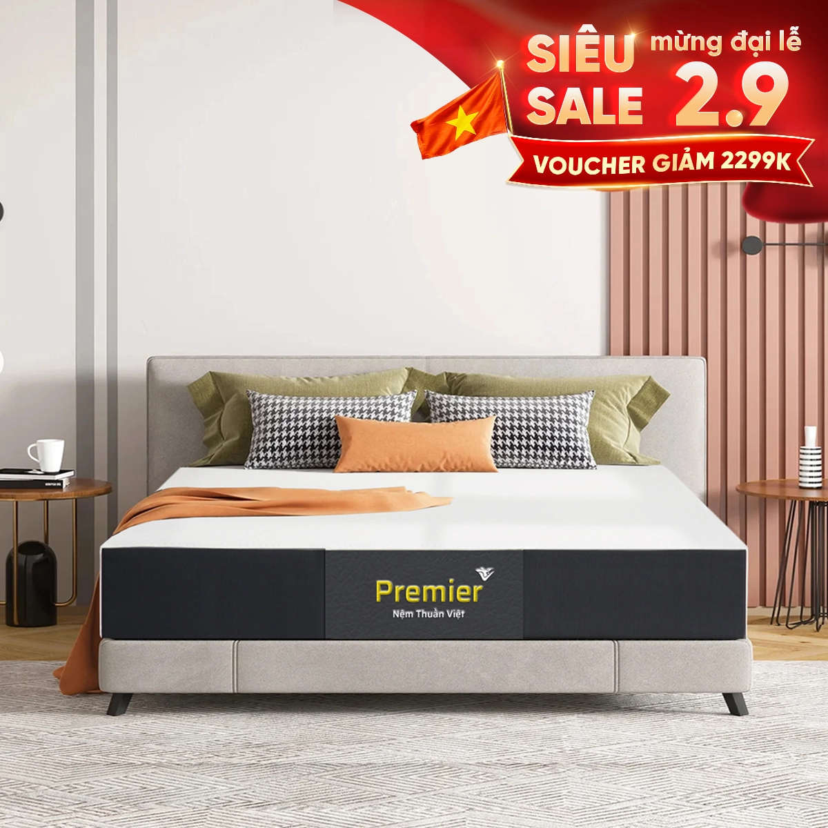 Nệm Cao Su Thiên Nhiên Thuần Việt Premier – Cải tiến cấu trúc Dome nâng đỡ vững chãi & đàn hồi gấp đôi