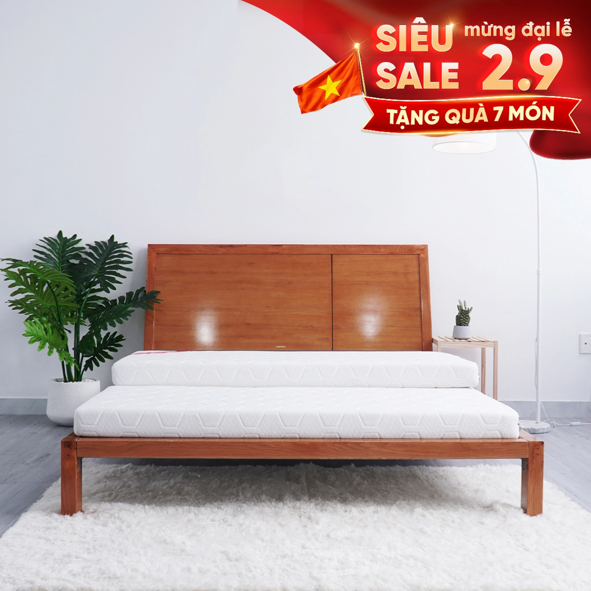 Nệm Bông Ép Ultra White Thuần Việt