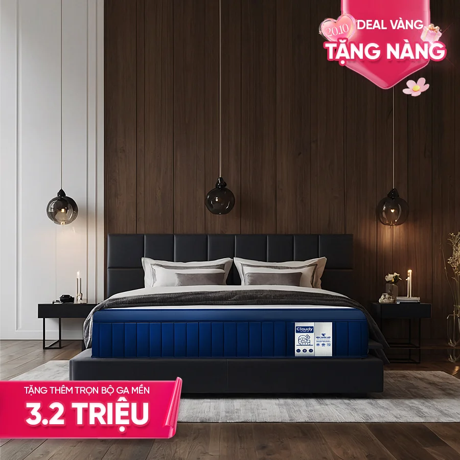 Nệm lò xo Thuần Việt Cloudy – Êm ái, bồng bềnh tựa trên mây