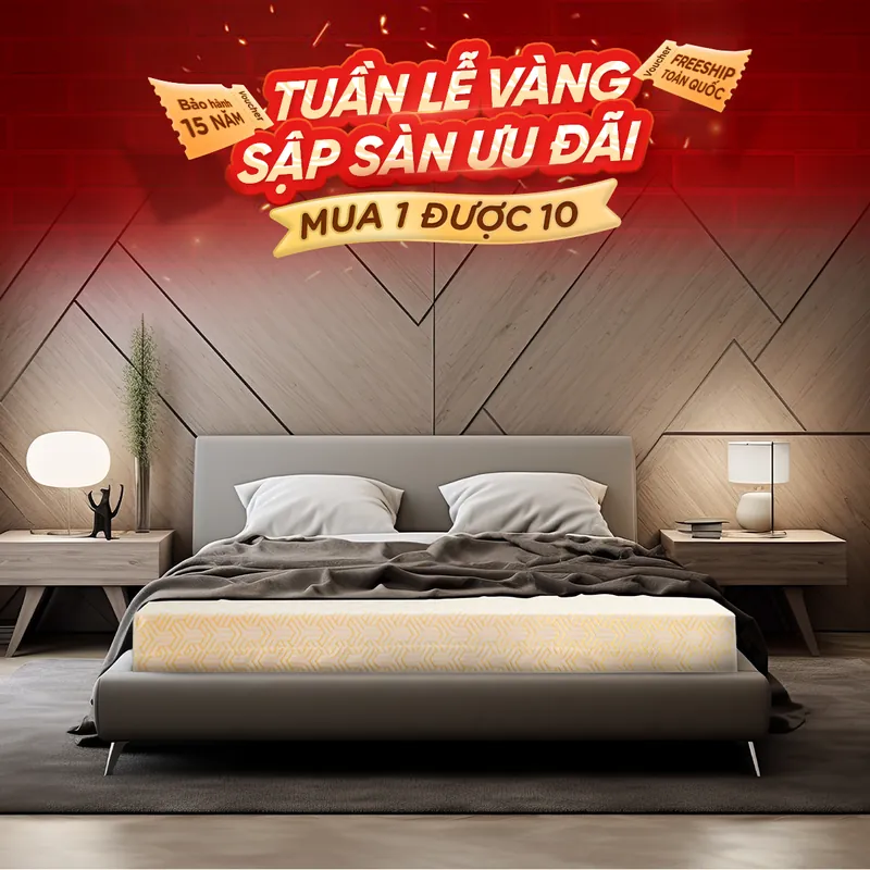 Nệm cao su thiên nhiên Thuần Việt Latex – Siêu đàn hồi, êm ái, nâng đỡ từng đường cong trên cơ thể