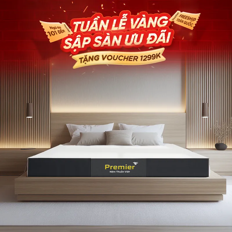 Nệm Cao Su Thiên Nhiên Thuần Việt Premier – Cải tiến cấu trúc Dome nâng đỡ vững chãi & đàn hồi gấp đôi