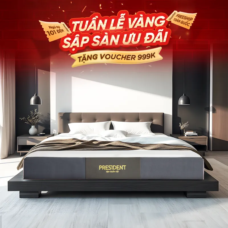 Nệm cao su thiên nhiên Thuần Việt President – Chuyên gia làm mát, điều hòa giấc ngủ