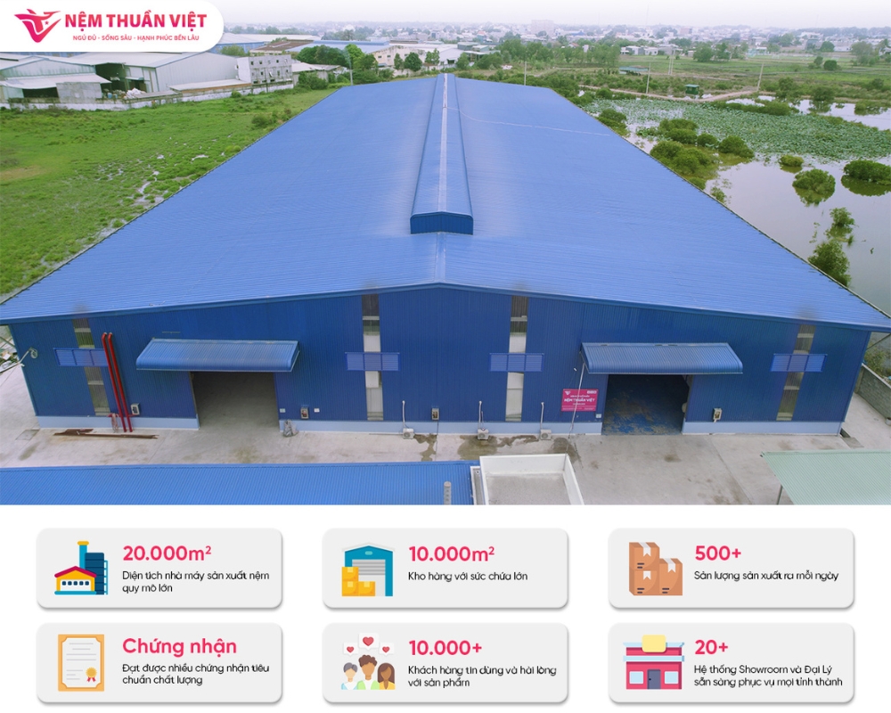 nhà máy long an Nệm Thuần Việt